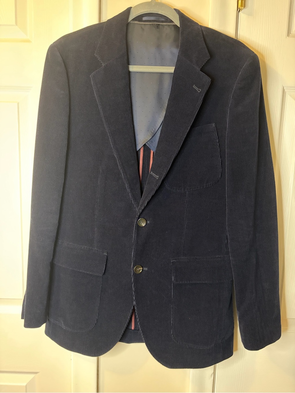 J.Crew Ludlow Fielding Blazer Jacket Men's 36R Navy Blue Corduroy A9182